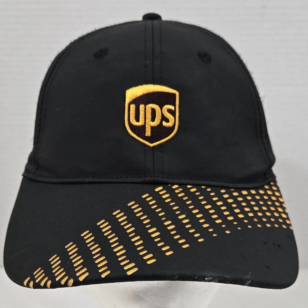 UPS Hat K-Products Black Official Logo‎ Driver Uniform Gold Dash Brim Strapback
